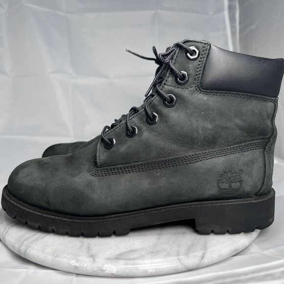 Timberland Boots Boys Junior Size 6 Premium NuBuck Leather Gree - Picture 3 of 10